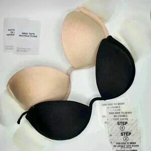 Coconut Grove Intimates Set of Two Wing Bras - Nude and Black, Size 5